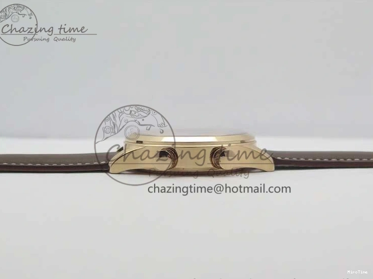 MIROTIME 0323 Calatrava 5524R Pilot Travel Time RG GRF Brown Dial on Brown Leather Strap MIYOTA TopPick 7155